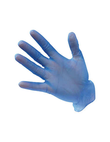 Guante desechable de vinilo con polvo