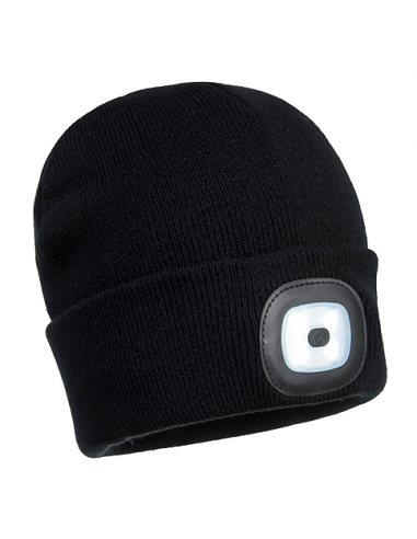 Gorro Beanie con luz LED recargable