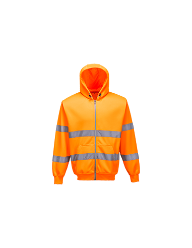 Hi-Vis Zipsweater met capuchon en rits