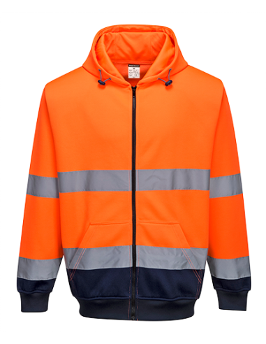 Sudadera bicolor con capucha y...