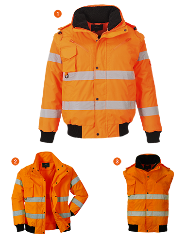Cazadora 3 en 1 de alta visibilidad