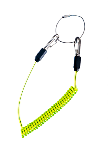 Línea de amarre Coiled para herramientas
