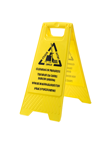 Señal de aviso de tareas de limpieza