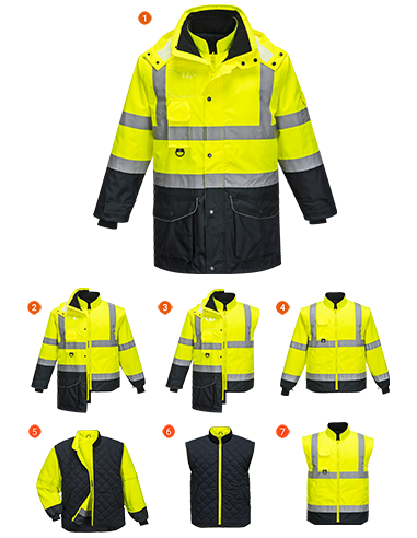 Parka bicolor 7 en 1 de alta...