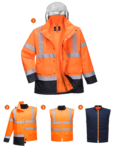 Parka 4 en 1 de alta visibilidad...
