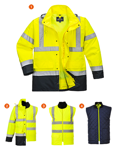 Parka 4 en 1 de alta visibilidad...
